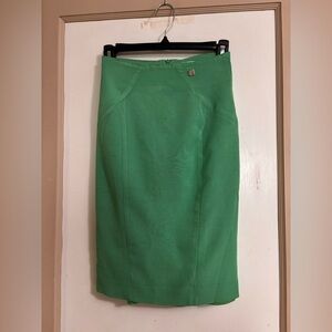 Versace Collection Green Pencil Skirt
